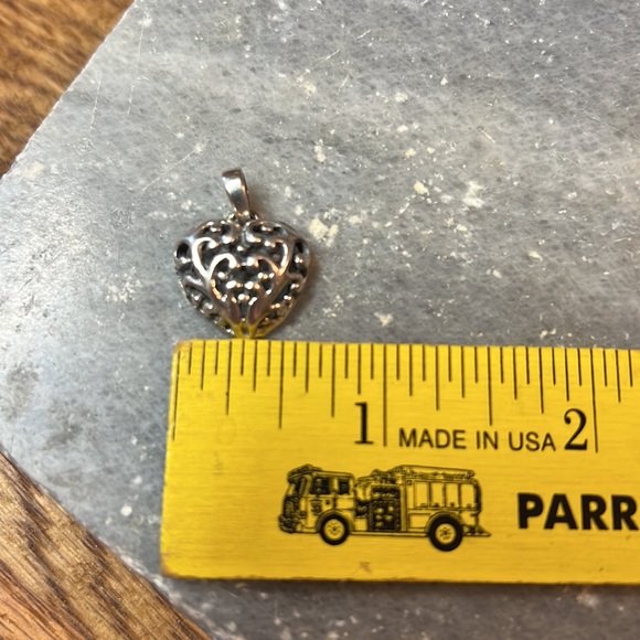 Sterling Silver Scroll Open Heart Small Charm or Pendant - Picture 15 of 17